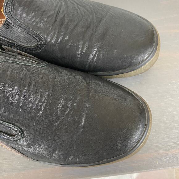 True Religion Slip On Shoes Loafer Men Size 10 Black Leather Low Top Mock Toe - Picture 4 of 10